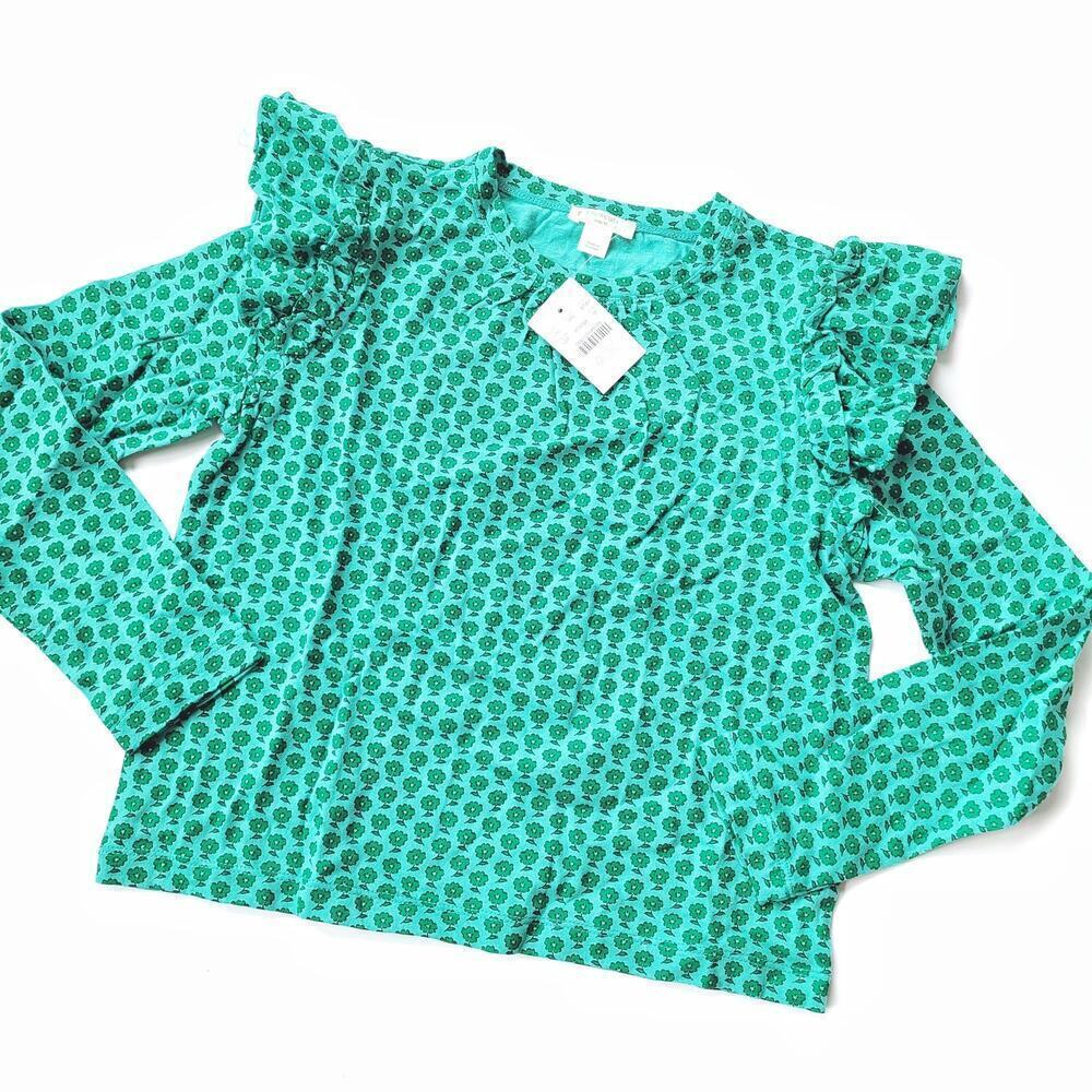 New Crewcuts M Girls Floral Boho Top Green NWT Medium J. Crew